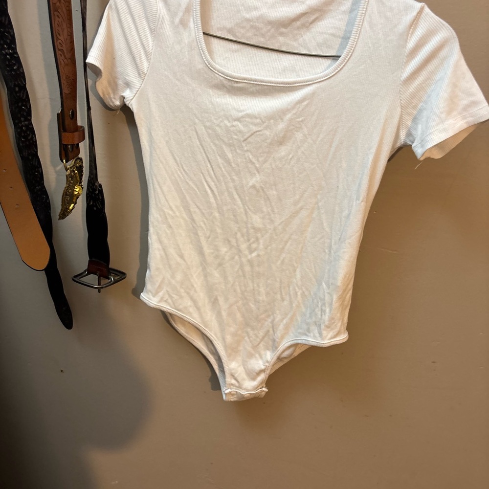 SHEIN White Ribbed Bodysuit